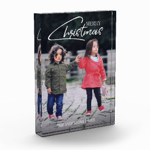 Nostalgic Christmas Script Holiday Photo Block