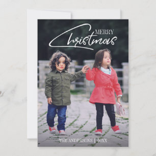 Nostalgic Christmas Script Holiday Photo Card