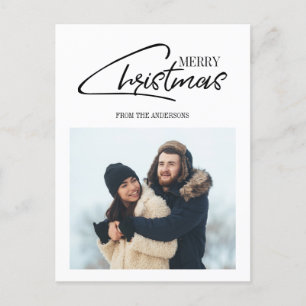 Nostalgic Christmas Script Holiday Photo Postcard