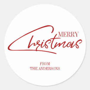 Nostalgic Christmas Script Holiday Sticker