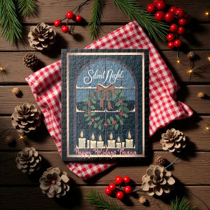Nostalgic Christmas Vintage Holly Wreath Candles  Jigsaw Puzzle