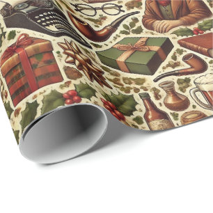 Nostalgic Christmas Wrapping Paper for Grandfather