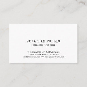 Nostalgic Classic Look Elite Design Simple Plain Business Card
