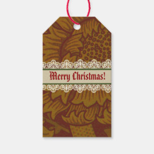 Nostalgic Classic William Morris Red Holiday Gift Tags