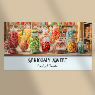 Nostalgic Colourful Retro Candy Shop Sweets Store Banner