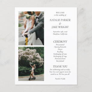 Nostalgic Editorial Black & White Wedding Program