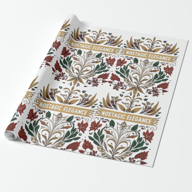 Nostalgic Elegance Quote Wrapping Sheet Wrapping Paper (Unrolled)