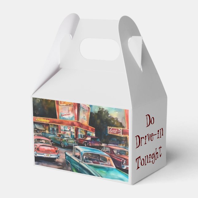 Nostalgic Era Drive-in Graphic Print Favour Box (Front Side)