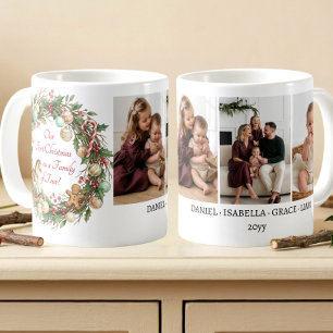 Nostalgic Family of Four First Christmas Photo Coffee Mug