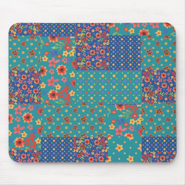 Nostalgic Faux Patchwork Patterns Mousepad (Front)