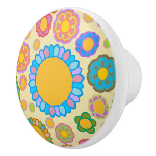 Nostalgic Flora Cream Ceramic Knob