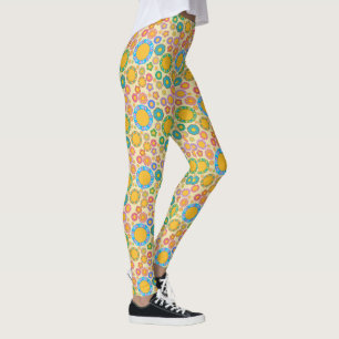Nostalgic Flora Cream Leggings