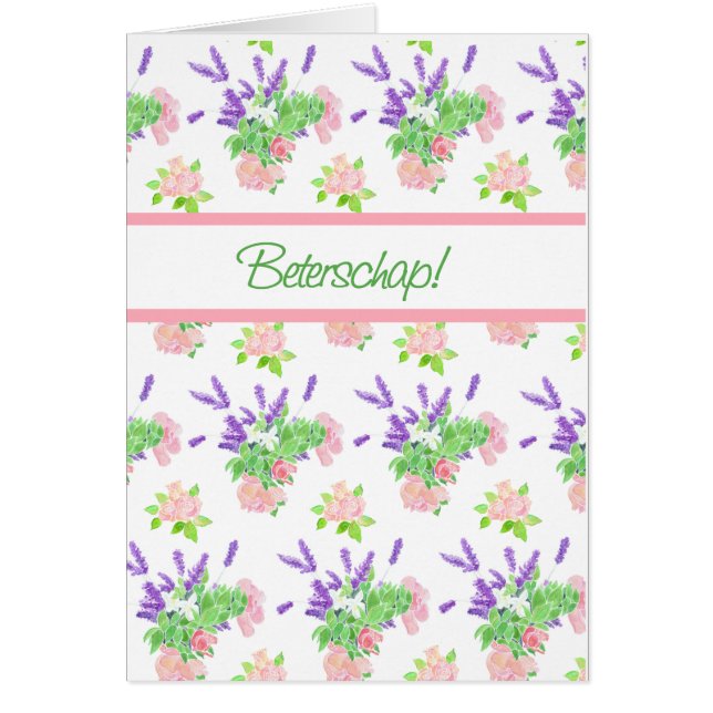 Nostalgic Floral Dutch Greeting Get Well (Front)