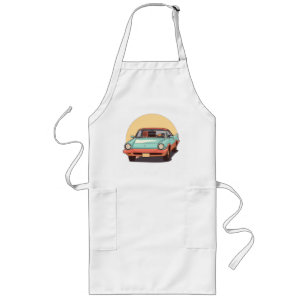 Nostalgic Future Car with Vintage Radio Long Apron