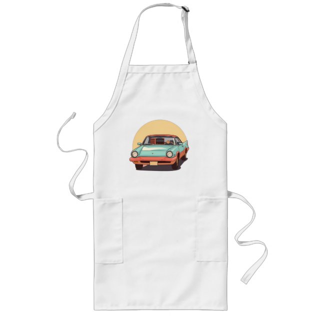 Nostalgic Future Car with Vintage Radio Long Apron (Front)
