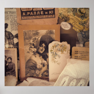 Nostalgic Glamour: Vintage Russian Portraits. Poster