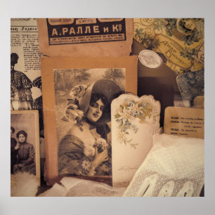 Nostalgic Glamour: Vintage Russian Portraits. Poster