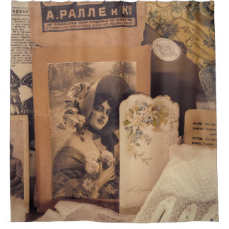 Nostalgic Glamour: Vintage Russian Portraits. Shower Curtain