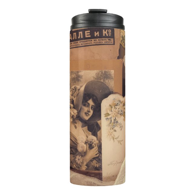 Nostalgic Glamour: Vintage Russian Portraits. Thermal Tumbler (Front)