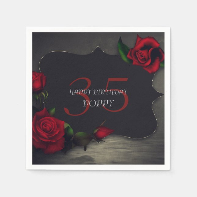 Nostalgic Gothic Love Birthday Napkin (Front)