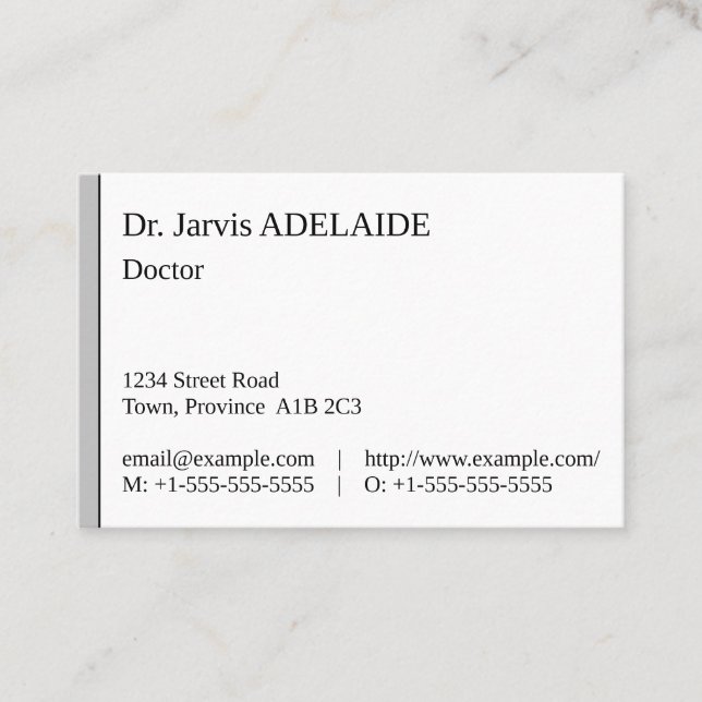 Nostalgic Healthcare Specialist Business Card (Front)