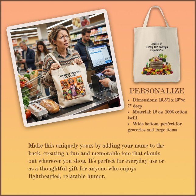 Nostalgic Humourous Grocery Tote Bag (Creator Uploaded)