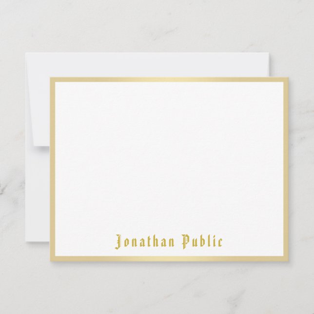 Nostalgic Look Old Style Calligraphy Script Gold Card (Front)