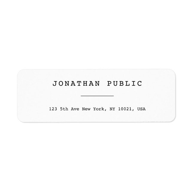Nostalgic Look Template Simple Return Address (Front)