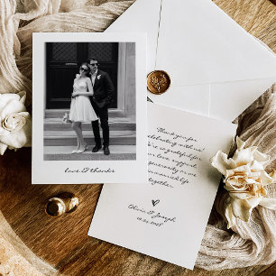 Nostalgic Love Chic Instant Photo Look Wedding Thank You Card