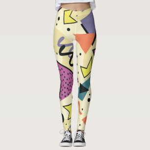 Nostalgic Memphis Retro Shapes Leggings