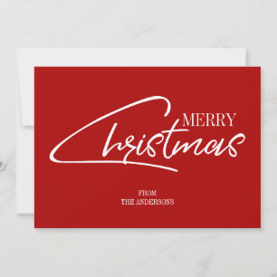 Nostalgic Merry Christmas Script Holiday Card