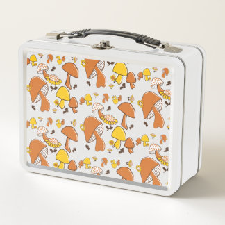 Nostalgic Mushroom Pattern Metal Lunch Box