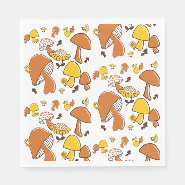 Nostalgic Mushroom Pattern Napkin (Front)