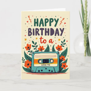 Nostalgic Music Birthday Card