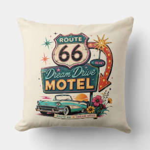 Nostalgic Neon Drive Nightstand Accent Cushion