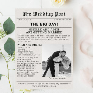 Nostalgic Newspaper Wedding Invitation