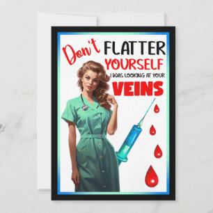 Nostalgic Nurse Pinup_ Don't Flatter Yourself Thank You Card