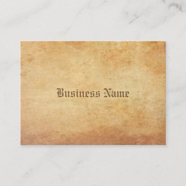 Nostalgic Old Paper Look Luxurious Professional Business Card (Front)