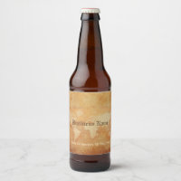 Nostalgic Old Paper Look World Map Liquor
