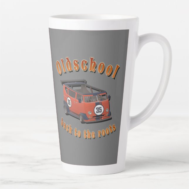 Nostalgic Oldschool, Oldtimer van red grey Latte Mug (Right)