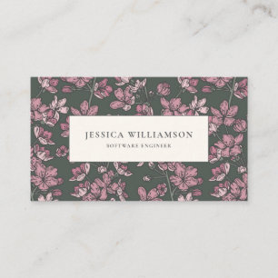 Nostalgic pink floral Business Card