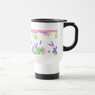 Nostalgic Pink Roses and Lavender Scents of Summer Travel Mug