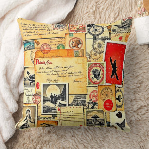 Nostalgic Postal Design Cushion