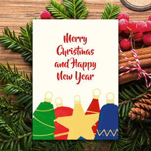 Nostalgic retro Christmas ornaments photo Holiday Card