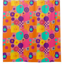 Nostalgic Retro Shower Curtain – Groovy Vibs