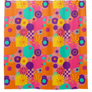 Nostalgic Retro Shower Curtain – Groovy Vibs