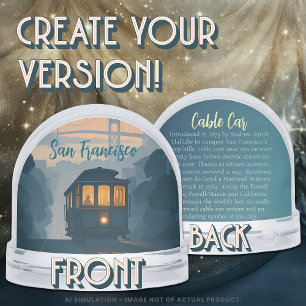 Nostalgic San Francisco Cable Car Travel Keepsake  Snowglobe