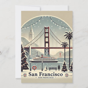 Nostalgic San Francisco Christmas Holiday Card