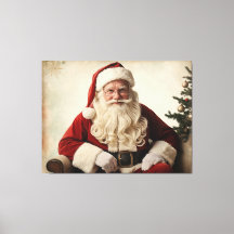 Nostalgic Santa Claus by the Christmas Tree