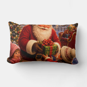 Nostalgic Santa Claus Christmas Eve Throw Pillow